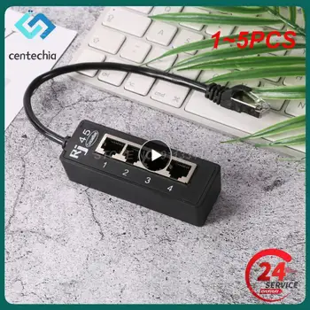 1 ~ 5ШТ 4 В 1 Разъем RJ45 LAN, сетевой разветвитель Ethernet, кабель-адаптер от 1 штекера до 4 портов LAN для расширения сети