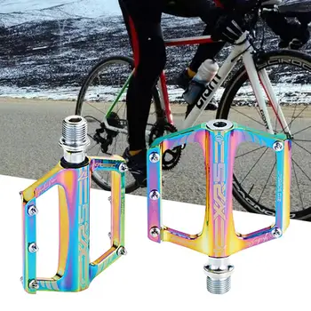 1 пара практичных велосипедных педалей, красочные велосипедные педали с универсальными отверстиями для резьбы, велосипедные педали с защитой от деформации