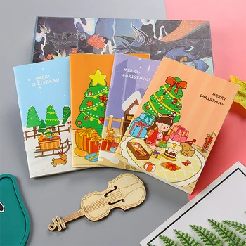 1 шт. Мини-рождественский блокнот, Симпатичная портативная бухгалтерская книга, несколько мультяшных рисунков, Рождественские призы и подарки для детей-студентов.