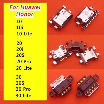 10 шт. Разъем для зарядного устройства Запасные Части USB док-станция Порт для зарядки Huawei Honor 10 10i 20 20i 20s 30 30s Pro Lite