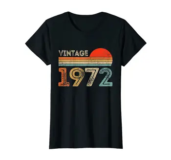 100% Хлопок, женская футболка для 51-летней девушки, винтаж 1972 года, сделанная в 1972 году на 51-й день рождения