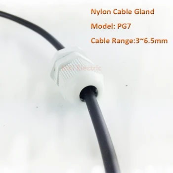 100 шт./лот, нейлон, Германия, стиль PG, серый или черный кабельный ввод для кабеля или провода 3-6,5 мм, IP68 водонепроницаемый