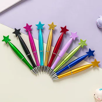 100шт Ручки в форме звезды, черные чернила, ручки-роллеры, шариковые ручки в виде звезды, Офисные школьные принадлежности, подарок на день рождения, шариковая ручка