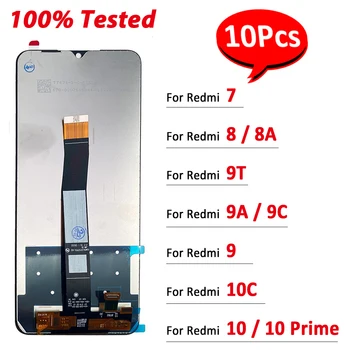 10шт, 100% Протестированная Замена Для Xiaomi Redmi 9T 7 8 8A 9 9A 9C 10 Prime 10C ЖК-дисплей С Сенсорным Экраном И Цифровым Преобразователем В Сборе БЕЗ Рамки