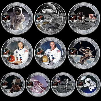 10шт в честь 50-летия Высадки Аполлона-11 на Луну в 2019 году Серебряная Памятная Монета в подарок прямая доставка