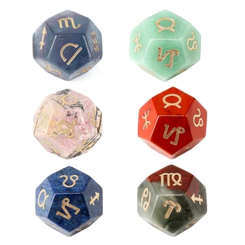 12-гранные астрологические хрустальные игровые кубики для гадания на картах Таро по созвездиям.