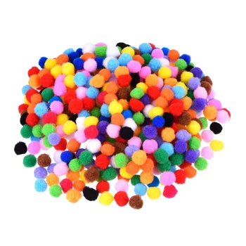 1200 шт. Разноцветные помпоны 10 мм и шарики с помпонами для поделок (разноцветные)