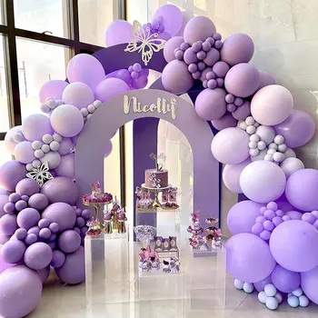 134шт Лавандово-фиолетовый воздушный шар, Сиреневый латексный венок, арка, набор для дня рождения, помолвки, украшения выпускной вечеринки, новогодний воздушный шар