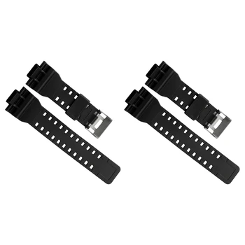 2 Сменных ремешка из натуральной смолы для часов G-Shock GD120/GA-100/GA-110/GA-100C (черный)