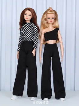 2 топа и 1 брюки / футболка в сетку, топ и длинные черные брюки, одежда для куклы 1/6 BJD Xinyi FR ST Barbie / одежда для куклы 30 см