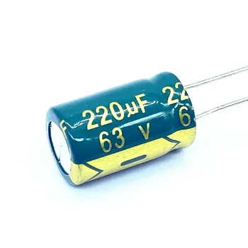 20 шт./лот высокочастотный низкоомный алюминиевый электролитический конденсатор 63 В 220 мкФ размером 10 * 17 220 МКФ 20%