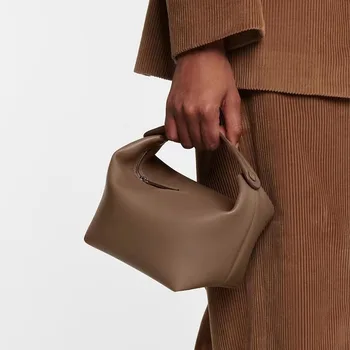 2023 Новая Рядная сумка, Сумка для бенто, Маленькая дизайнерская сумка из натуральной кожи премиум-класса, Ручная сумка для ланча, Роскошные сумки