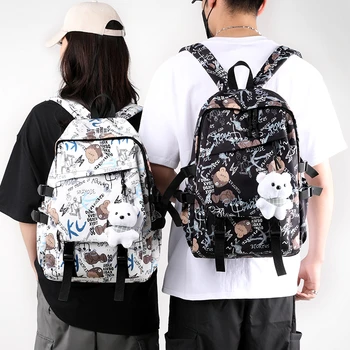 2023 Новый мужской и женский персонализированный рюкзак с красочным принтом, рюкзак для путешествий, нейлоновая модная повседневная сумка, школьная сумка
