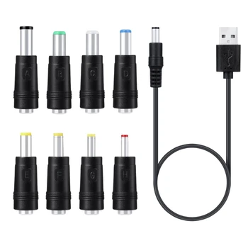 2024 Новый 8 в 1 5 В USB для постоянного тока 5,5x2,1 мм 3,5 мм 4,0 мм 4,8 мм 6,4 мм штекерный зарядный шнур для
