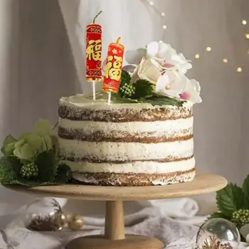 2шт Имитация Фейерверка, Топпер для торта, Блестящий Трехмерный декор для торта, Пластиковый Праздничный орнамент с золотым персонажем, Десерт