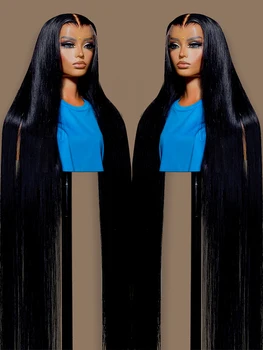30-40-дюймовый прямой парик из человеческих волос на шнурке Бразильский 13x4 13x6 Hd прозрачный 360 предварительно выщипанный парик на шнурке для женщин