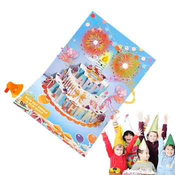 3D Праздничный торт Поздравительная открытка С Днем Рождения Музыкальная Световая Поздравительная Открытка С всплывающими украшениями Happy Cards Креативный подарок девушке