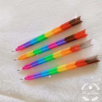 4 шт./компл. Разноцветных не заточенных карандашей, канцелярских принадлежностей для школьников, карандашей для детей