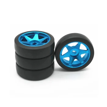 4 шт. Твердая пластиковая шина для дрифта, Металлический обод колеса для Wltoys 284131 K969 K989, запчасти для радиоуправляемых автомобилей Kyosho Mini-Z 1/28, синий