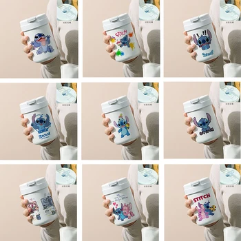 400 мл Kawaii Anime Stitch Несколько стилей Детский Термос из нержавеющей стали 304 Портативная Холодильная Чашка для кофе и молока Милый Подарок