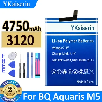 4750 мАч YKaiserin Аккумулятор для BQ Aquaris M5 Аккумулятор 3120 большой емкости Bateria + Трек-код