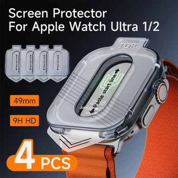 4шт Защитная пленка для экрана смарт-часов из закаленного стекла высокой четкости 9H для Apple Watch Ultra 2 49 мм