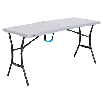 5-футовый раскладывающийся пополам стол, серый складной стол туристическое снаряжение для кемпинга стол для пикника настольный стол