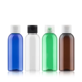50шт 80 мл Пустых мини-пластиковых бутылок Plastis с откидной крышкой многоразового использования Шампунь Гель для душа Косметическая упаковка для геля для душа