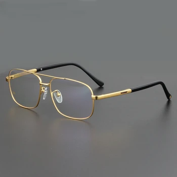 58 мм Мужские очки в оправе из чистого титана Качественный бренд Оптический Квадратный Eyewaer Большого размера с прогрессивными антибликовыми линзами