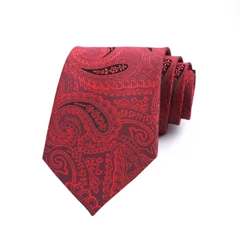 8 см Мужской галстук, завязывающийся самостоятельно, светло-красные галстуки с узором Пейсли для мужской рубашки, костюма, аксессуаров для деловых вечеринок из полиэстера и жаккарда
