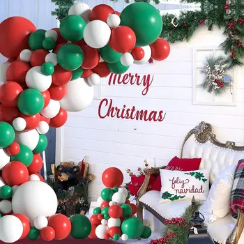 98шт Рождественская цепочка из латексных воздушных шаров, украшение рождественской тематической вечеринки воздушным шаром С Новым годом