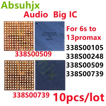Absuhjx 10шт Кодек BGA 338S00105 338S00248 338S00509 338S00739 Для iPhone 7 8 Plus X XS 11 12 Pro Max Основная Микросхема Big Audio IC
