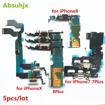 Absuhjx 5шт Зарядное Устройство USB-Док-станция Гибкий Кабель для iPhone 7 8 6 6S Plus X XR XS Max 5 5S 5C SE Зарядная Док-станция Conector Гибкий Кабель