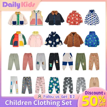 Daily Kids INS / Детские брюки с принтом, штаны для мальчиков, зимняя одежда для девочек, дизайнерский бренд, спортивные повседневные брюки, капри, детская одежда