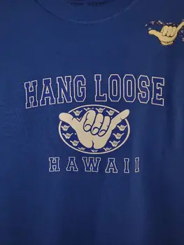 Hang Loose Hawaii Xl Мужская синяя футболка с графическим логотипом с коротким рукавом