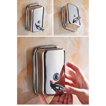 K1KA Настенный дозатор мыла из нержавеющей стали, ручной пресс, дозатор жидкого шампуня, пена для ванной, дезинфицирующее средство для рук, отель