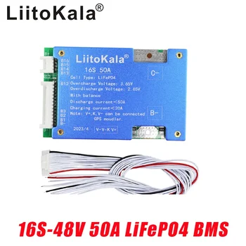 LiitoKala 16S 48V 50A LiFePO4 Баланс Батареи Плата Зарядки Эквалайзер NTC Защита От Температуры Equalizador Для Escooter/Ebike