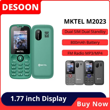 MKTEL M2023 Оснащен телефоном с 1,77-дюймовым дисплеем 800 мАч 0,08 Мега MP3 MP4 FM-радио с сильным факелом Старший Телефон