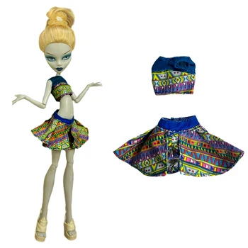 NK 1 Комплект, Благородная майка, короткий топ, Повседневная юбка для кукольной вечеринки Monster High, Одежда своими руками, Модные аксессуары для кукол, Подарочная игрушка для девочек