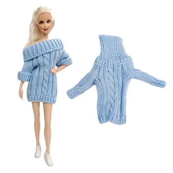 NK Official 1 шт. Милый кукольный синий свитер, супер платье, рубашка с высоким воротом для куклы Барби, детские игрушки и аксессуары для кукол