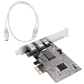 PCI Express X1 PCI-E FireWire 1394A IEEE1394 Карта контроллера с 3 портами для рабочего стола