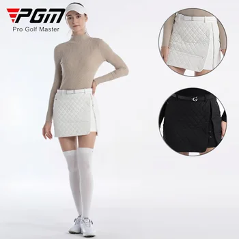 PGM Зимняя женская короткая юбка для гольфа, женские хлопчатобумажные брючные юбки с подкладкой, женские утепленные брюки-карандаш в клетку, повседневные брюки для гольфа в клетку
