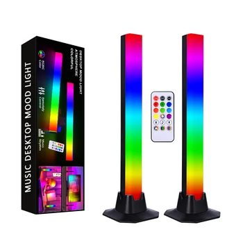 RGB Светодиодный настольный торшер со световыми полосами, ночник, музыкальный ритм, атмосферные огни, подсветка для игрового телевизора, лампа для украшения комнаты