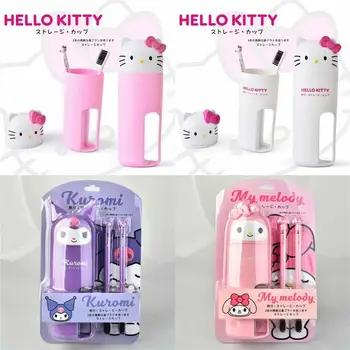 Sanrio Hello Kitty My Melody Kuromi Костюм для мытья посуды Портативная Дорожная Мягкая Меховая Зубная щетка Большой Емкости Чашка для полоскания рта Подарок друзей