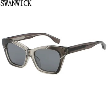 Swanwick поляризованные солнцезащитные очки модные женские солнцезащитные очки CP acetate cat eye uv400 зеленый черный высококачественные женские подарочные изделия