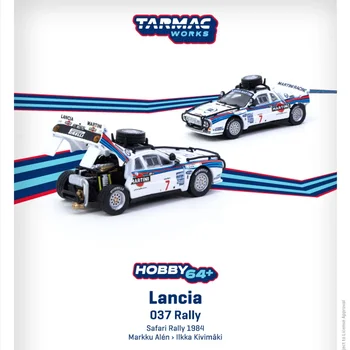 Tarmac Works TW 1:64 Автомобильная Диорама 037 Rally Safari Lancia Капот Можно открыть Коллекция моделей из сплава Миниатюрные Игрушки Carros