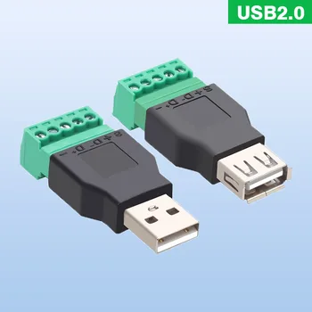 USB 2.0 Разъем без припоя, USB-переходник для мужчин и женщин, компьютер, ТЕЛЕВИЗОР, клавиатура сотового телефона, Мышь, проводная головка, USB-разъемы, кабель