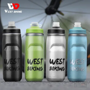 WEST BIKING Велосипедная бутылка для холодной воды с изоляцией MTB для шоссейного велосипеда, термогонка, портативный чайник для спортзала с мягким отжимом