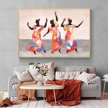 Абстрактная танцовщица Современное украшение дома Настенные рисунки для гостиной Плакаты на скандинавскую тематику и принты Красочная живопись на холсте