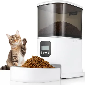 Автоматическая кормушка для кошек и собак объемом 6 литров, автоматический дозатор корма для домашних животных с чашей, контролем порций и функцией записи звука